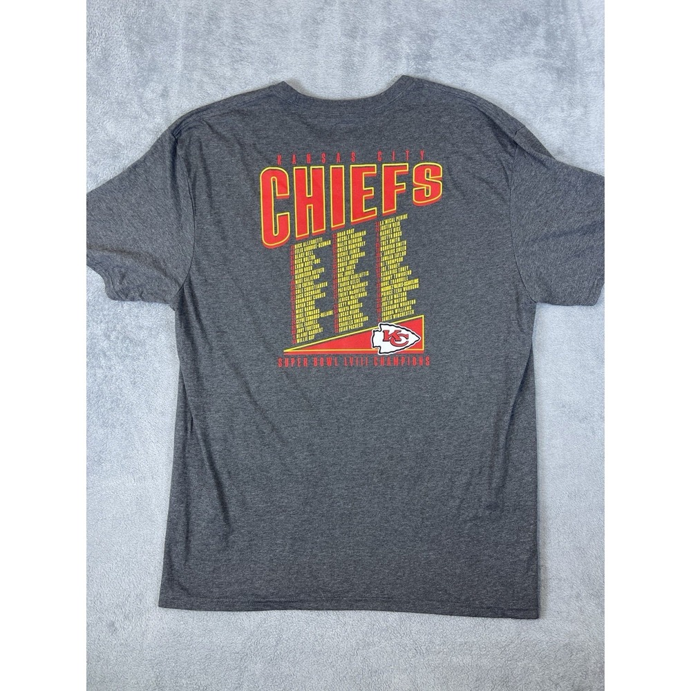 Fanatics Shirt Mens XL Gray‎ NFL Kansas City Chiefs Super Bowl Champs LVIII 58 - Picture 2 of 8